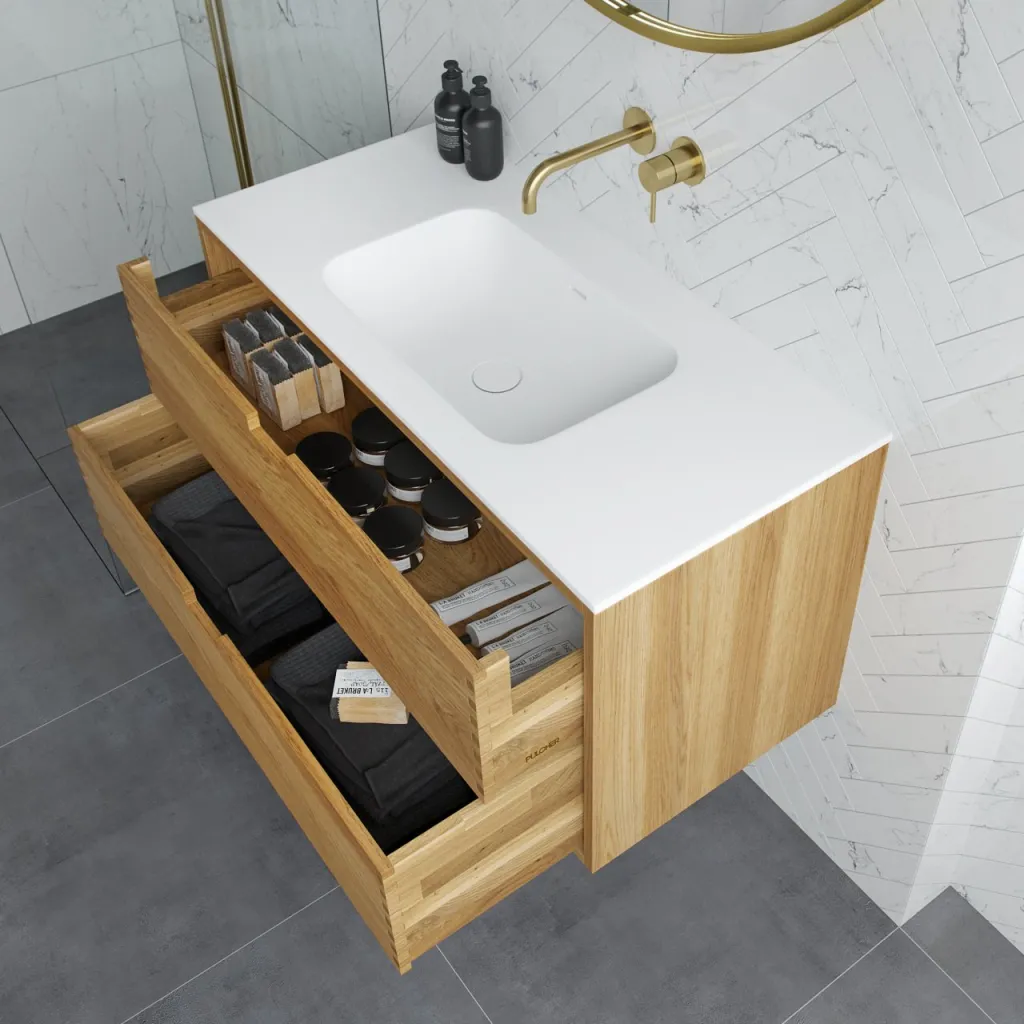 CPH Tapwork Soft 100 - MKII, Skåp i naturek inklusive mattvit SolidTec diskho