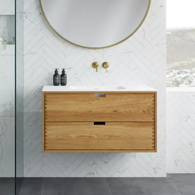 CPH Tapwork Soft 100 - MKII, Skåp i naturek inklusive mattvit SolidTec diskho