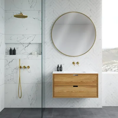 CPH Tapwork Soft 100 - MKII, Skåp i naturek inklusive mattvit SolidTec diskho