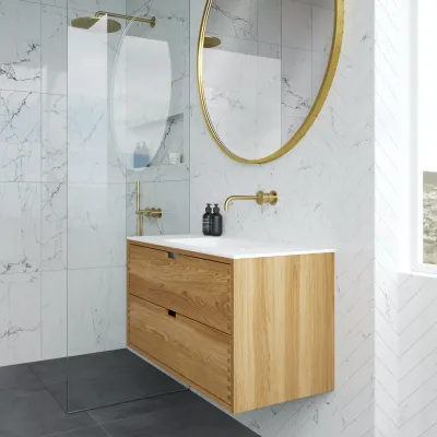 CPH Tapwork Soft 100 - MKII, Skåp i naturek inklusive mattvit SolidTec diskho