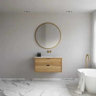 CPH Tapwork Soft 100 - MKII, Skåp i naturek inklusive mattvit SolidTec diskho