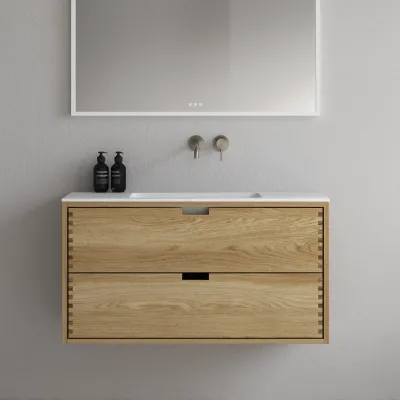 CPH Tapwork Soho 100 - MKII, fingergängade skåp i naturek inklusive Mathvid SolidTec® diskho
