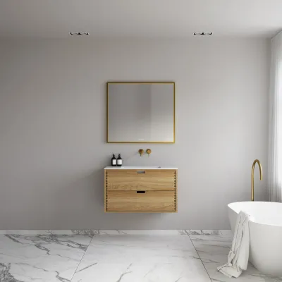 CPH Tapwork Soho 90 - MKII, fingergängade skåp i naturek inklusive Mathvid SolidTec® diskho
