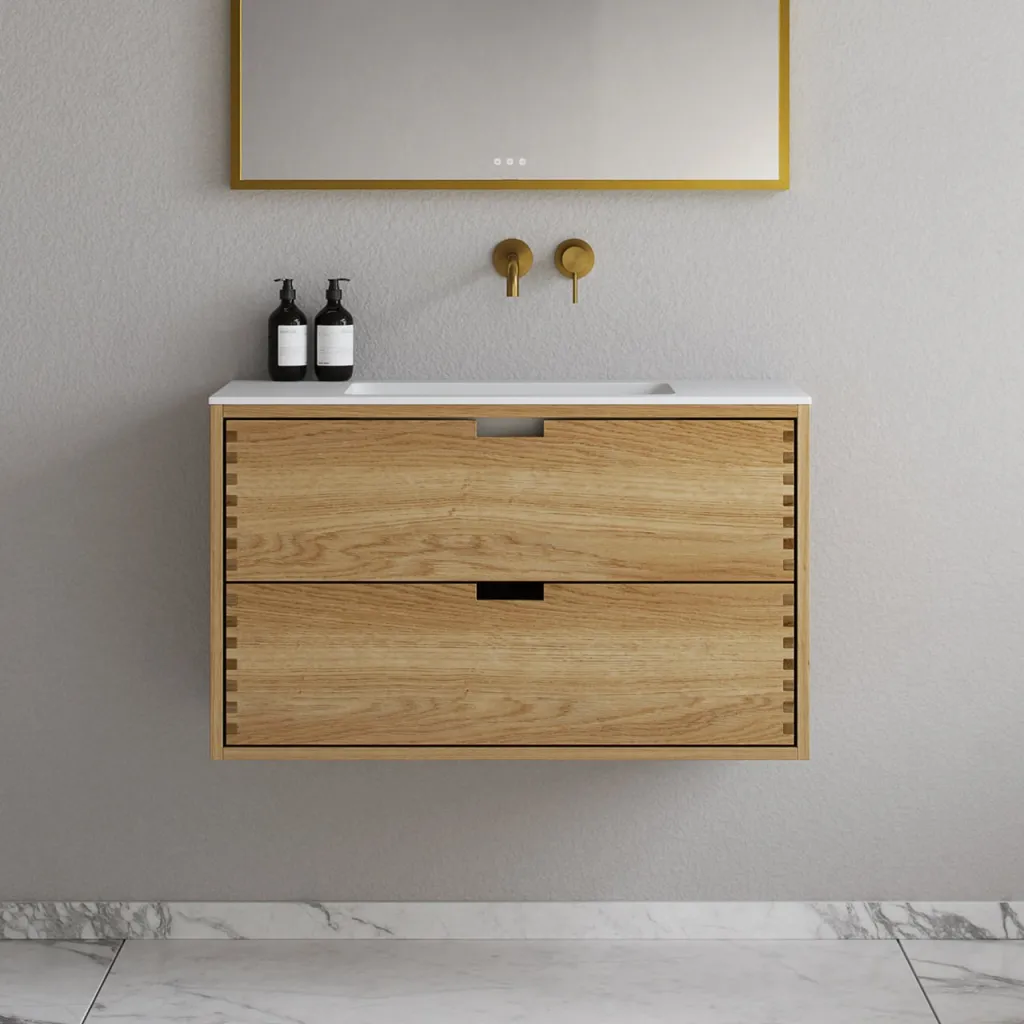 CPH Tapwork Soho 90 - MKII, fingergängade skåp i naturek inklusive Mathvid SolidTec® diskho