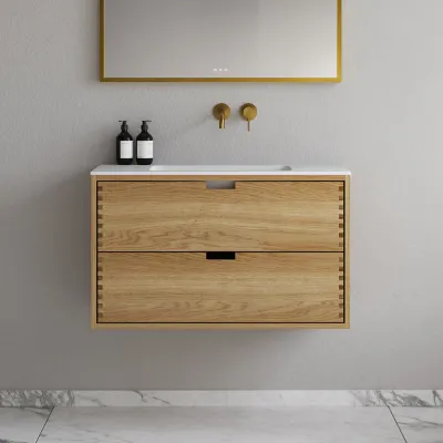CPH Tapwork Soho 90 - MKII, fingergängade skåp i naturek inklusive Mathvid SolidTec® diskho