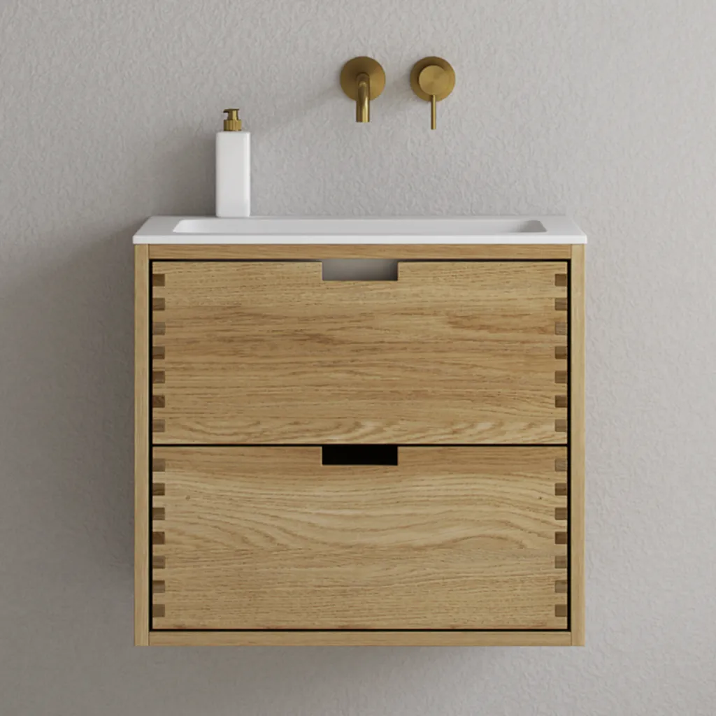 CPH Tapwork Soho 60 - MKII, fingergängade skåp i naturek inklusive Mathvid SolidTec® diskho