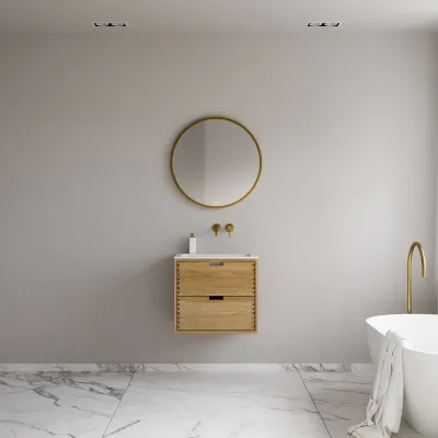 CPH Tapwork Soho 60 - MKII, fingergängade skåp i naturek inklusive Mathvid SolidTec® diskho