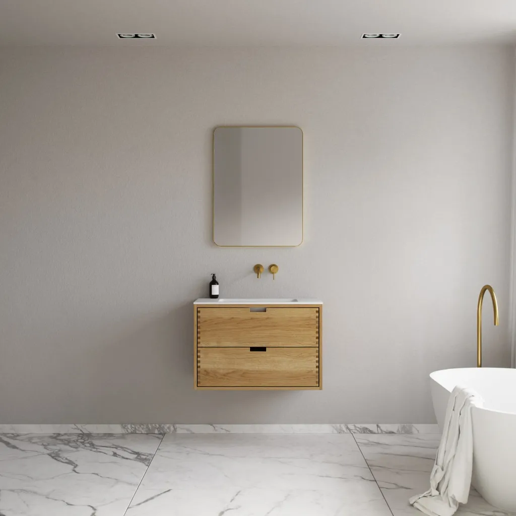 CPH Tapwork Soho 80 - MKII, Skåp i naturek inklusive mattvit SolidTec diskho