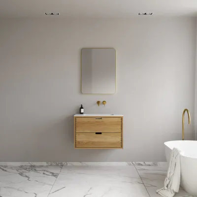 CPH Tapwork Soho 80 - MKII, Skåp i naturek inklusive mattvit SolidTec diskho
