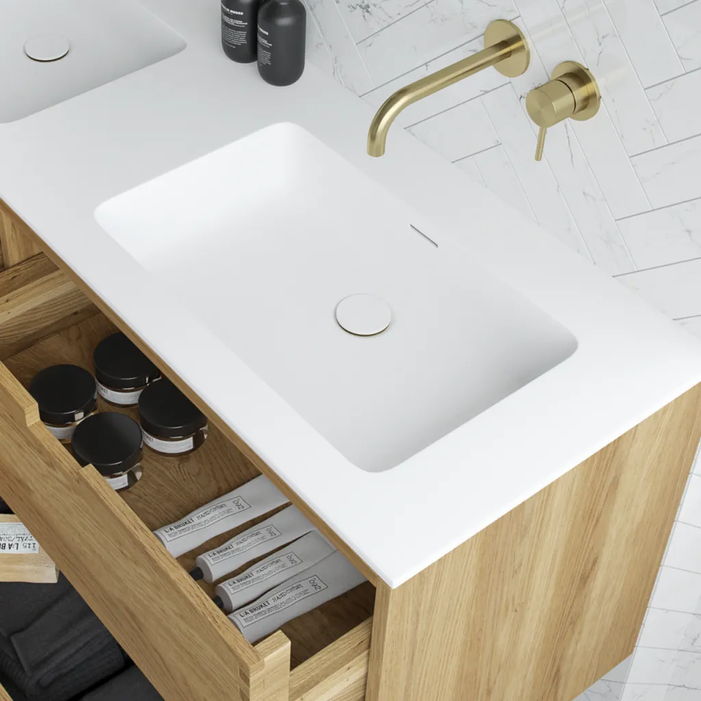CPH Tapwork Soho 80 - MKII, fingergängade skåp i naturek inklusive Mathvid SolidTec® diskho