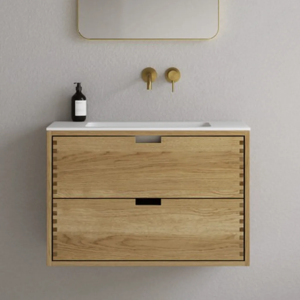 CPH Tapwork Soho 80 - MKII, fingergängade skåp i naturek inklusive Mathvid SolidTec® diskho