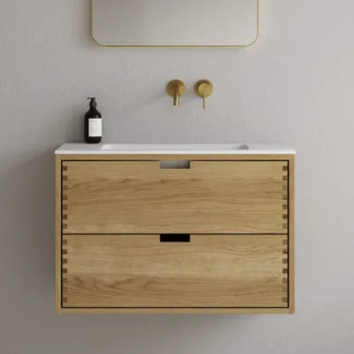 CPH Tapwork Soho 80 - MKII, Skåp i naturek inklusive mattvit SolidTec diskho