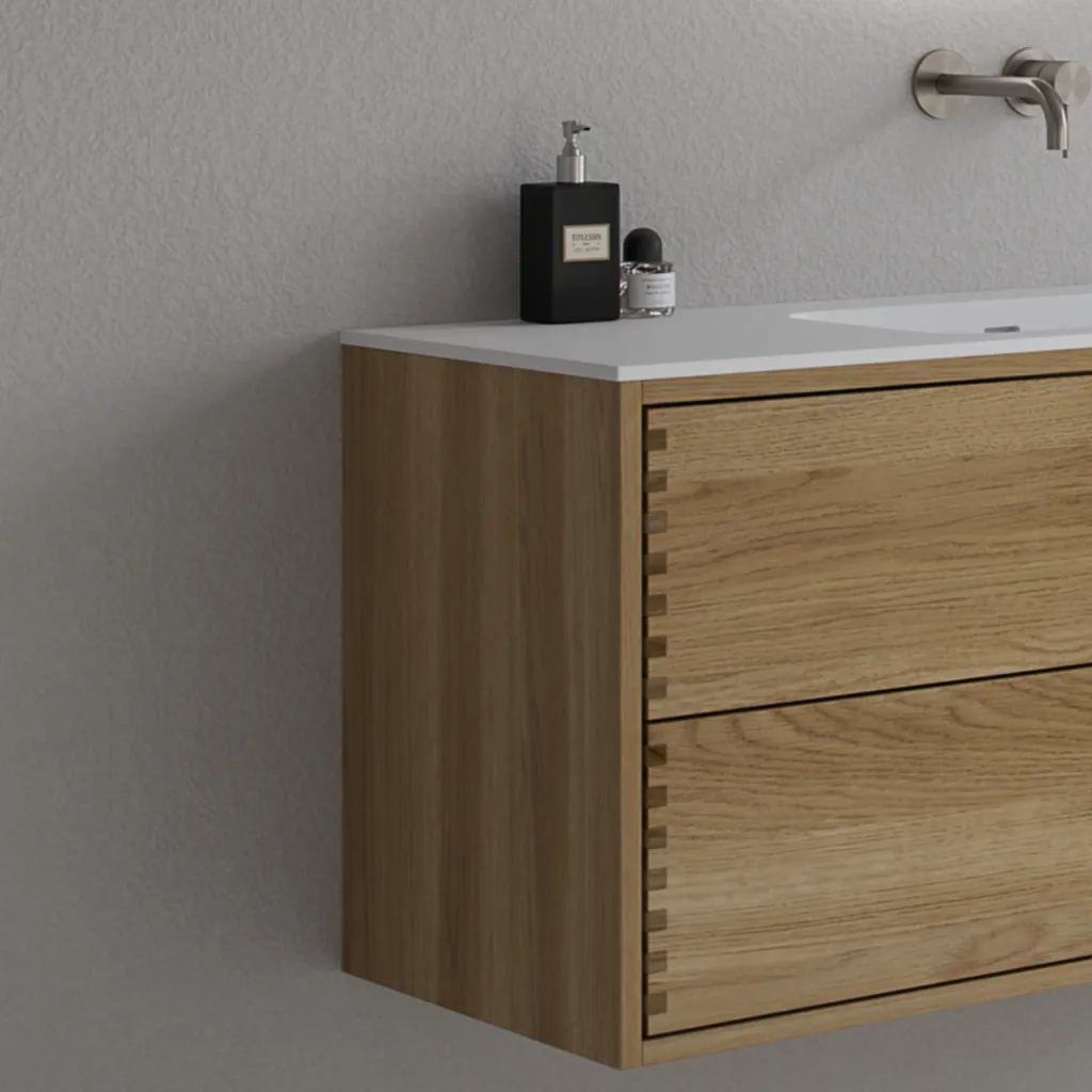 CPH Tapwork Soft 80 - MKII, fingergängade skåp i naturek inklusive Mathvid SolidTec® diskho