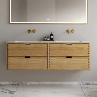 CPH Tapwork Soho 160D - MKII, Skåp i naturek inklusive mattvit SolidTec diskho