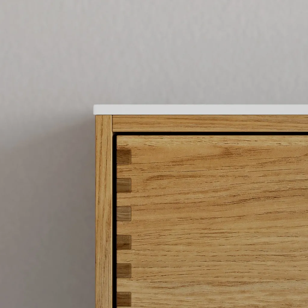 CPH Tapwork Soft 160L - MKII, Skåp i naturek inklusive mattvit SolidTec diskho