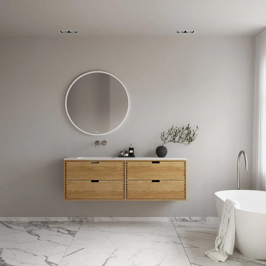 CPH Tapwork Soft 160L - MKII, Skåp i naturek inklusive mattvit SolidTec diskho
