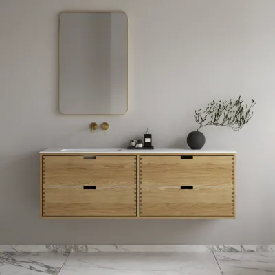 CPH Tapwork Soho 160L - MKII, fingergängade skåp i naturek inklusive Mathvid SolidTec® diskho