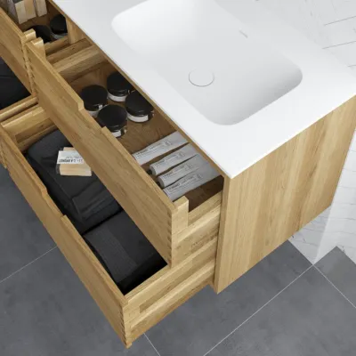 CPH Tapwork Soft 140L - MKII, Skåp i naturek inklusive mattvit SolidTec diskho