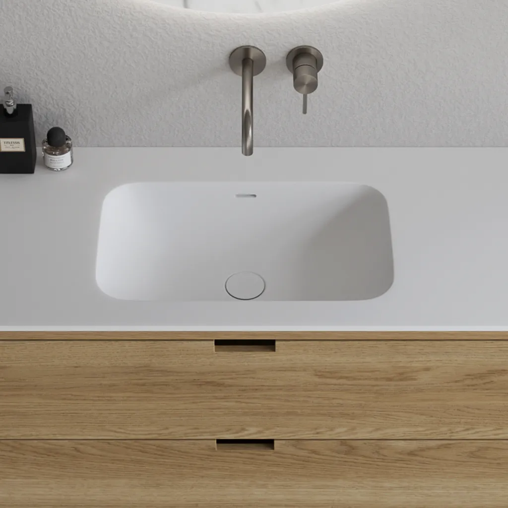 CPH Tapwork Soft 140L - MKII, Skåp i naturek inklusive mattvit SolidTec diskho
