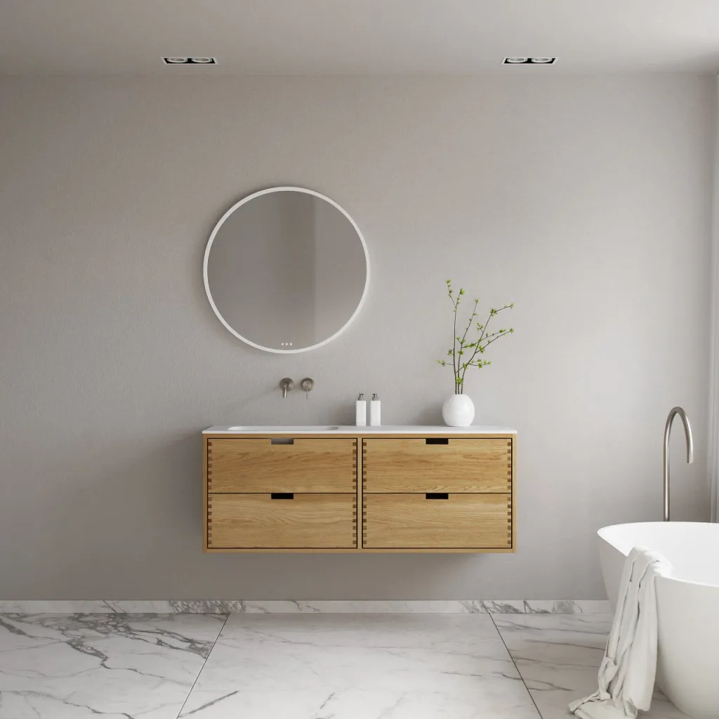 CPH Tapwork Soft 140L - MKII, Skåp i naturek inklusive mattvit SolidTec diskho