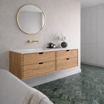 CPH Tapwork Soft 140L - MKII, Skåp i naturek inklusive mattvit SolidTec diskho