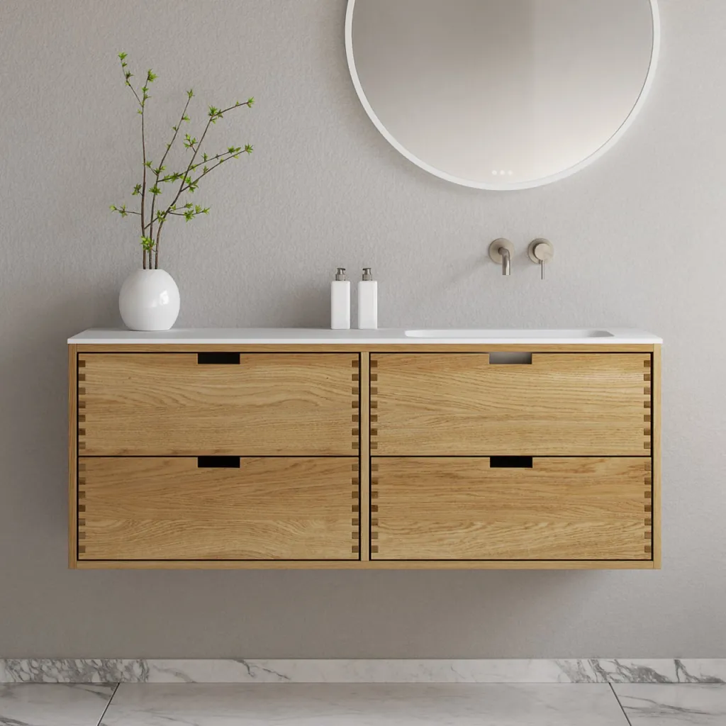 CPH Tapwork Soft 140R - MKII, Skåp i naturek inklusive mattvit SolidTec diskho