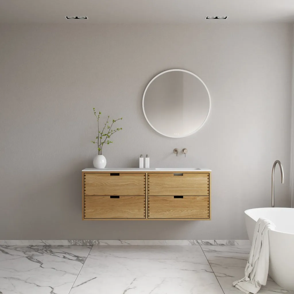 CPH Tapwork Soft 140R - MKII, Skåp i naturek inklusive mattvit SolidTec diskho