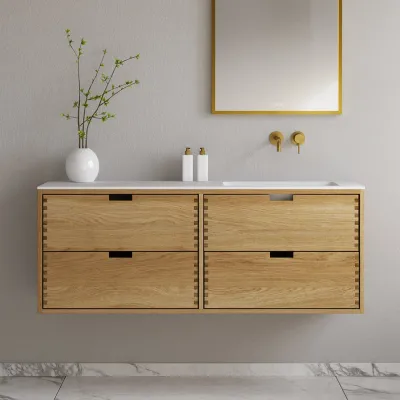 CPH Tapwork Soho 140R - MKII, Skåp i naturek inklusive mattvit SolidTec diskho