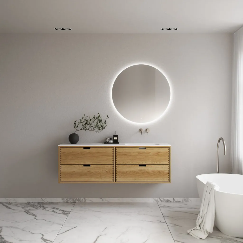 CPH Tapwork Soft 160R - MKII, Skåp i naturek inklusive mattvit SolidTec diskho