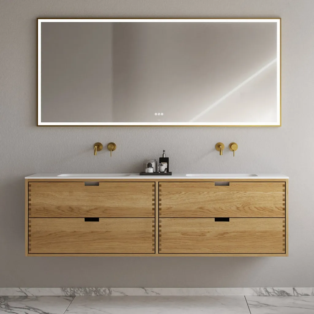 CPH Tapwork Soft 180D - MKII, fingergängade skåp i naturek inklusive Mathvid SolidTec® diskho