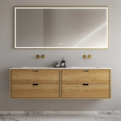 CPH Tapwork Soft 180D - MKII, fingergängade skåp i naturek inklusive Mathvid SolidTec® diskho