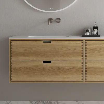 CPH Tapwork Soho 180D - MKII, fingergängade skåp i naturek inklusive Mathvid SolidTec® diskho