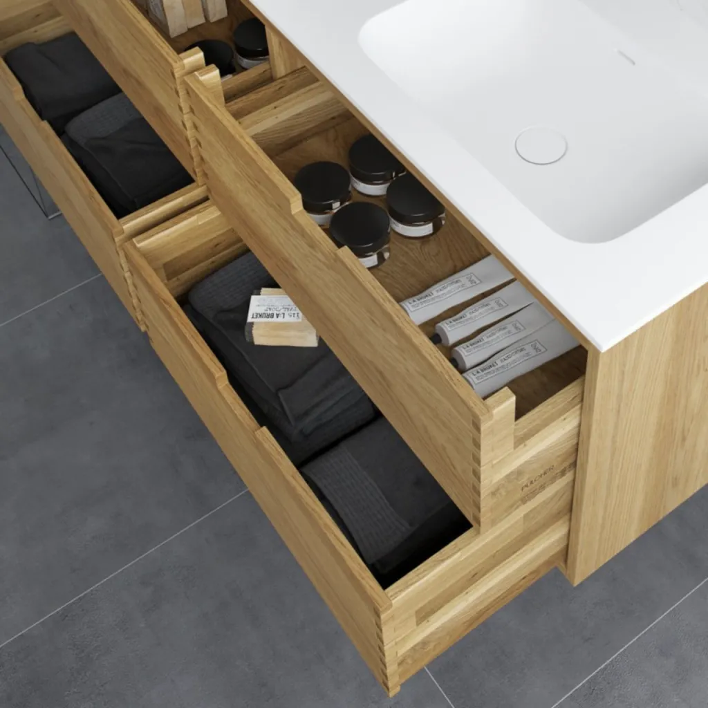 CPH Tapwork Soft 180L - MKII, fingergängade skåp i naturek inklusive Mathvid SolidTec® diskho