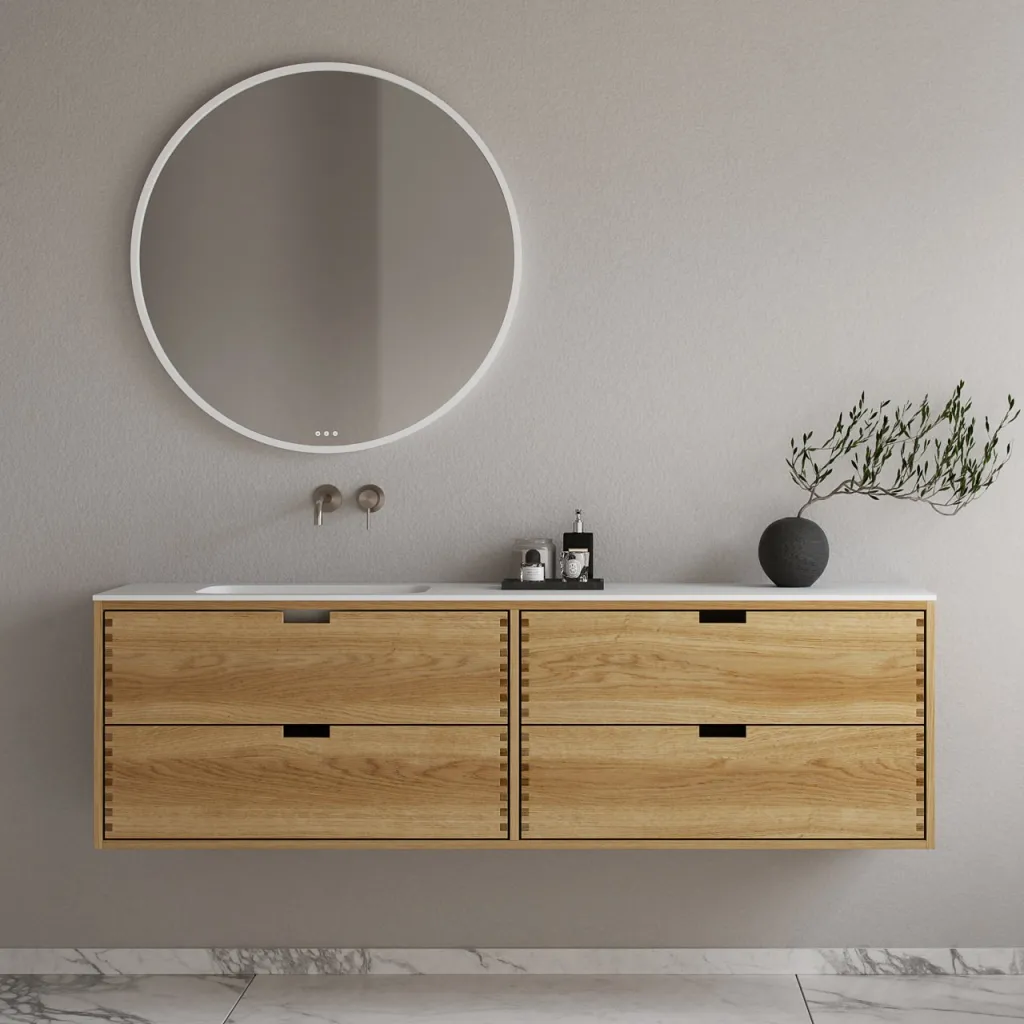 CPH Tapwork Soft 180L - MKII, fingergängade skåp i naturek inklusive Mathvid SolidTec® diskho