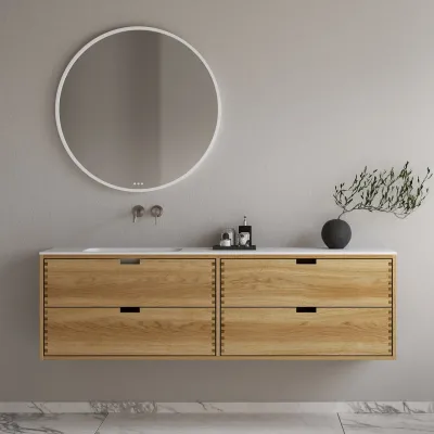 CPH Tapwork Soft 180L - MKII, fingergängade skåp i naturek inklusive Mathvid SolidTec® diskho