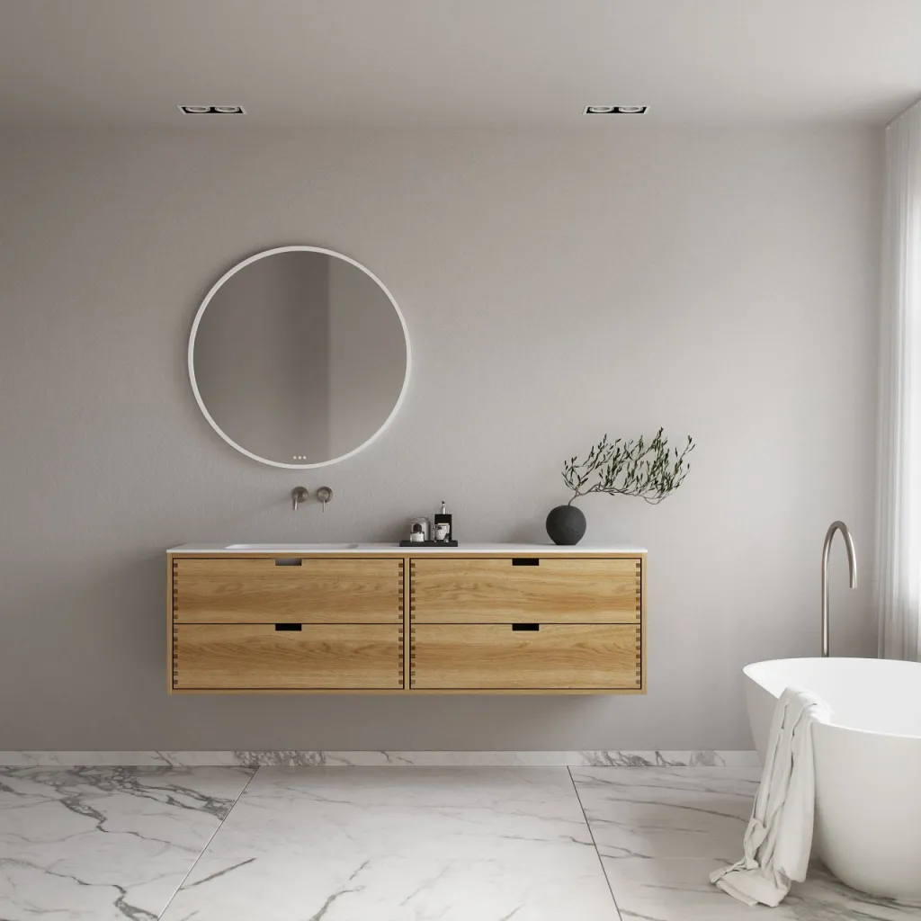 CPH Tapwork Soft 180L - MKII, fingergängade skåp i naturek inklusive Mathvid SolidTec® diskho