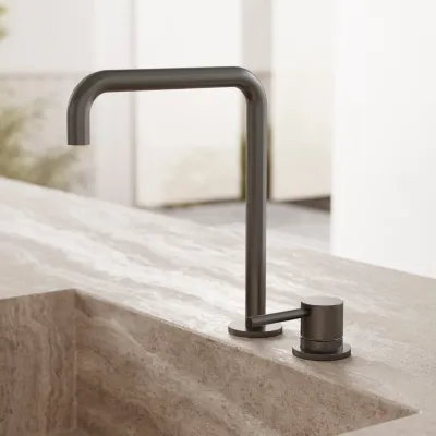 Semplice SHV405 S04 - Köksblandare med svängbar pip, PVD Matt Gun Metal