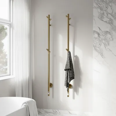 Pulcher® Style PS14 - Elektrisk handdukstork med timer, PVD-borstad mässing