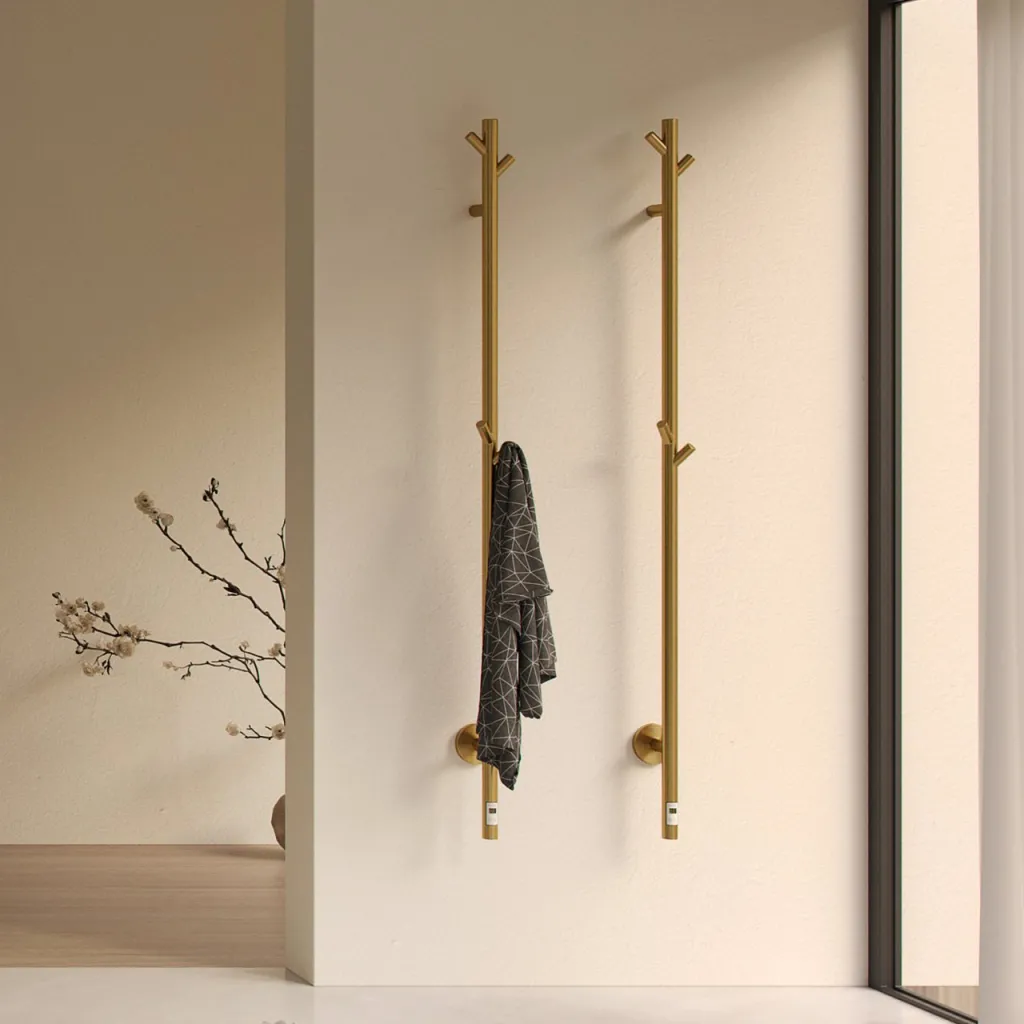 Pulcher® Style PS14 - Elektrisk handdukstork med timer, PVD-borstad mässing