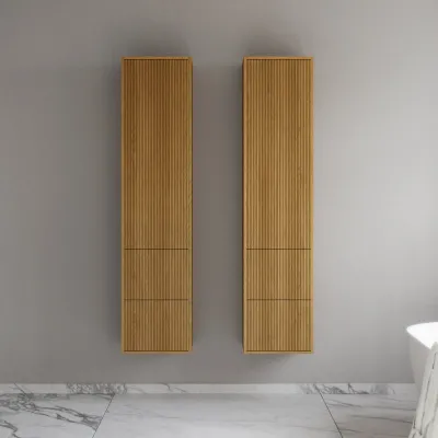 Noorwork NHC4317 - 40x35x170 cm, Skåp med 2 lådor i naturfärgad ek 