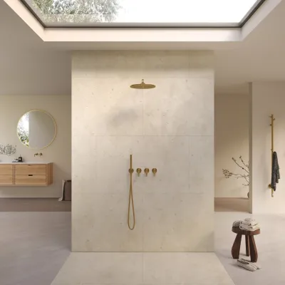 Semplice STB801 S07 - Rain DeLux SmartTerm Ø30 cm EasyClean, Vägg, PVD Borstad Mässing