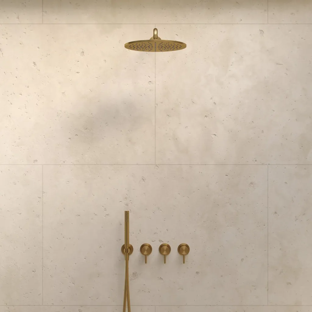 Semplice STB801 S07 - Rain DeLux SmartTerm Ø30 cm EasyClean, Vägg, PVD Borstad Mässing