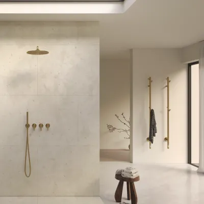 Semplice STB801 S07 - Rain DeLux SmartTerm Ø30 cm EasyClean, Vägg, PVD Borstad Mässing