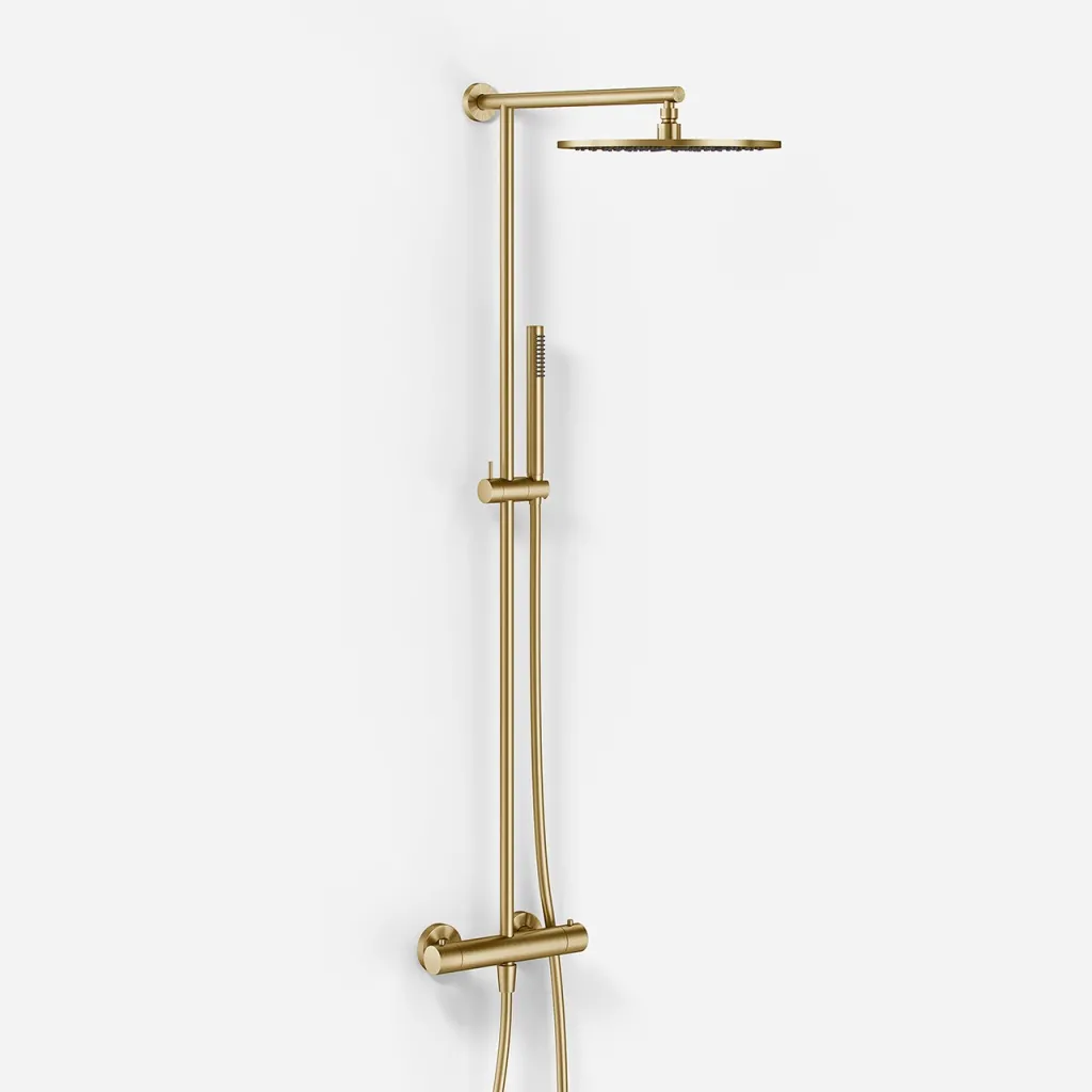 Semplice SRL10 S03 - Termostatset, Rain DeLuxe RHB30, Ø30 cm., PVD borstad mässing