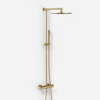 Semplice SRL10 S03 - Termostatset, Rain DeLuxe RHB30, Ø30 cm., PVD borstad mässing