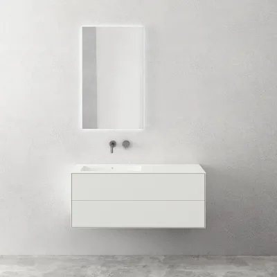 Copenhagen Chic II 120L - Badrumsmöbler, Corian®, Mattvit