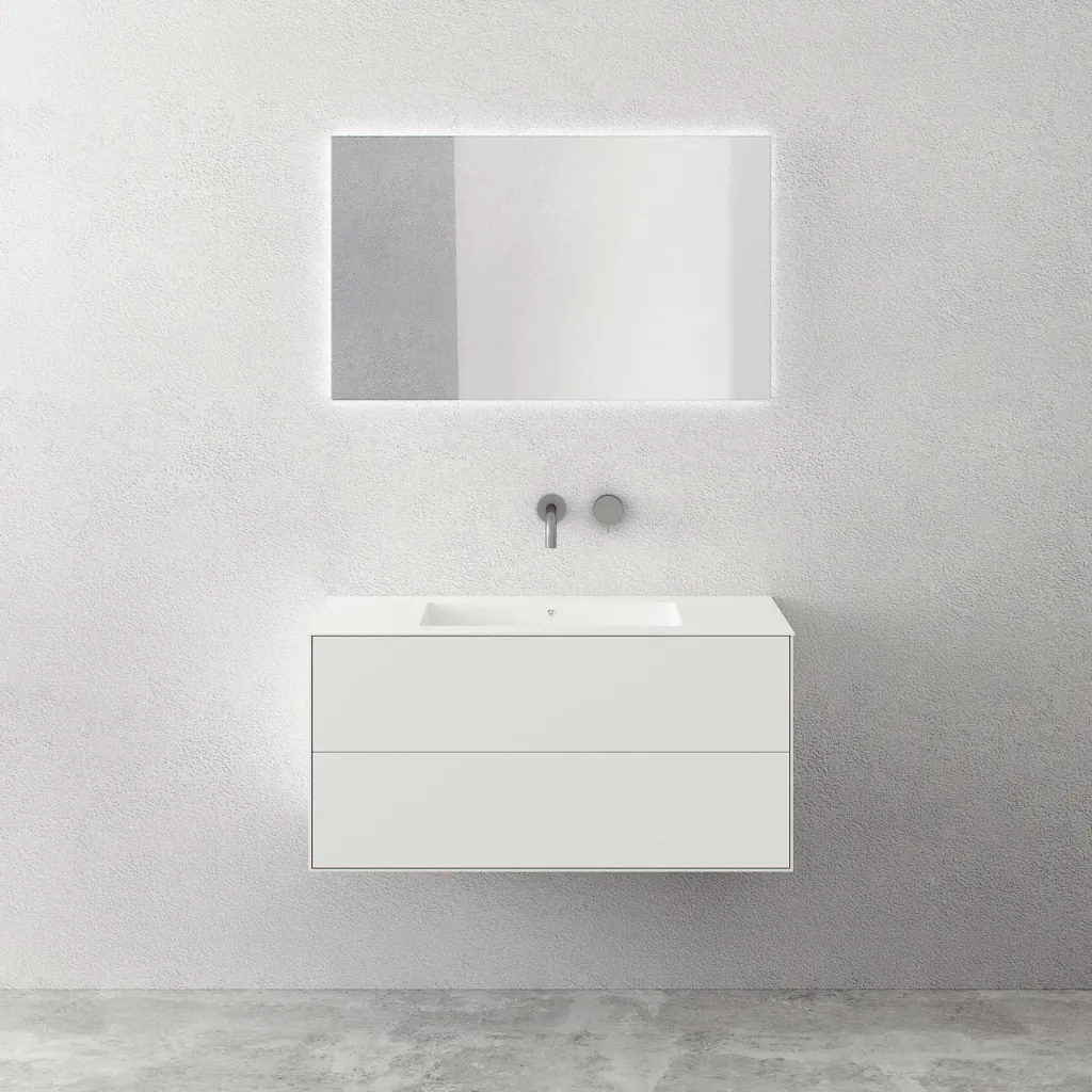 Copenhagen Chic II 100 - Badrumsmöbler, Corian®, Mattvit