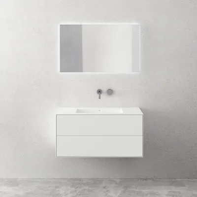 Copenhagen Chic II 100 - Badrumsmöbler, Corian®, Mattvit