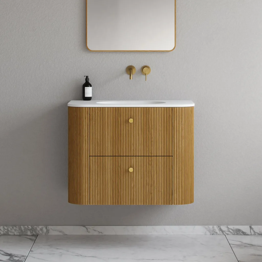 Noorwork 80 - Skåp i naturek inklusive mattvit Corian®