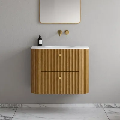 Noorwork 80 - Skåp i naturek inklusive mattvit Corian®